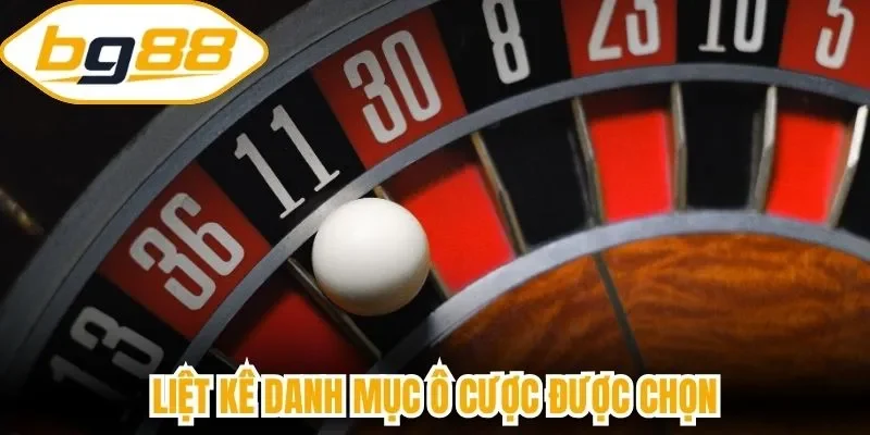Liệt kê danh mục ô cược được chọn